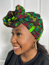 Eva Green and Red Ankara Headwrap/Scarf