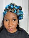 Tatiana Black and Blue Ankara Headwrap/Scarf