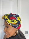 Debby Blue and Yellow Ankara Headwrap/Scarf
