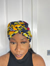 Debby Blue and Yellow Ankara Headwrap/Scarf