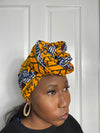 Zainab Yellow and White Ankara Headwrap/Scarf
