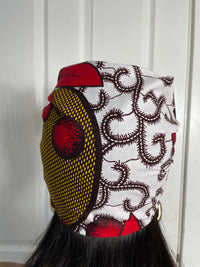 Tara Yellow Red and White Ankara Headwrap/Scarf