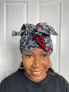 Sandra White and Red Ankara Headwrap/Scarf