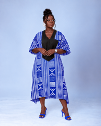 Emma Aso Oke Bubu| Blue and White Print