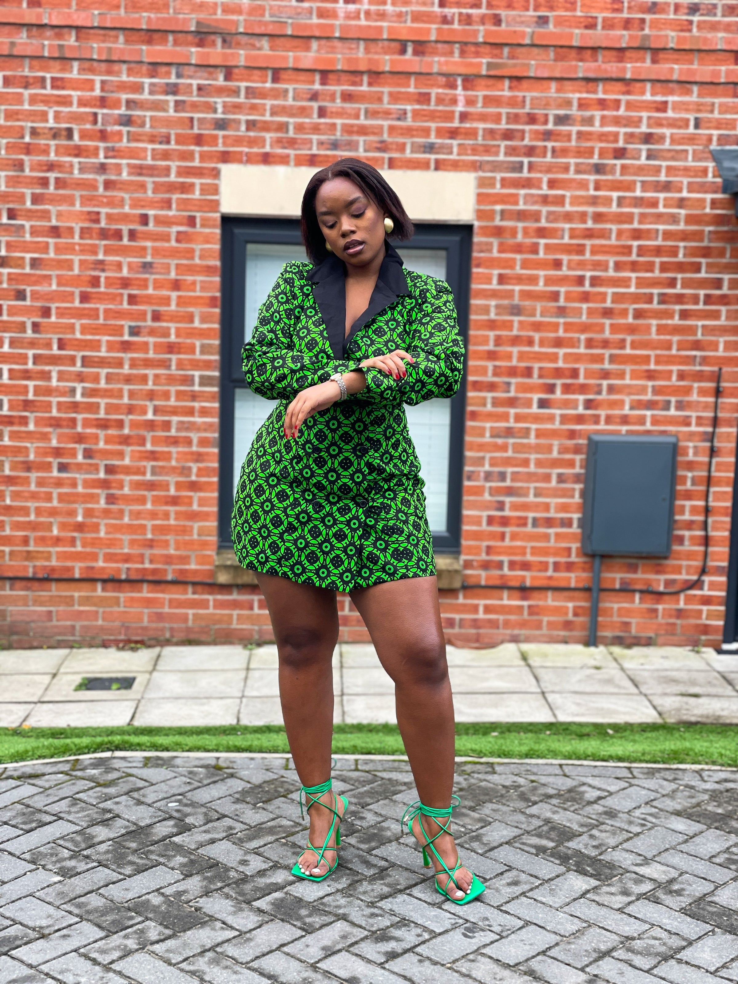 Khloe Mini Jacket Dress (Green Color) M.A.DKollection Khloe Mini Jacket Dress (Green Color) M.A.DKollection