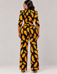 Anita Ankara Jumpsuit | Black and Yellow African Print