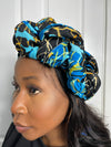 Tatiana Black and Blue Ankara Headwrap/Scarf