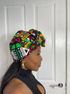 Juliana Yellow and Green Multicolored Ankara Headwrap/Scarf