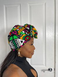 Juliana Yellow and Green Multicolored Ankara Headwrap/Scarf
