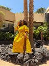 Oneil Ankara Maxi Dress | Yellow African Print