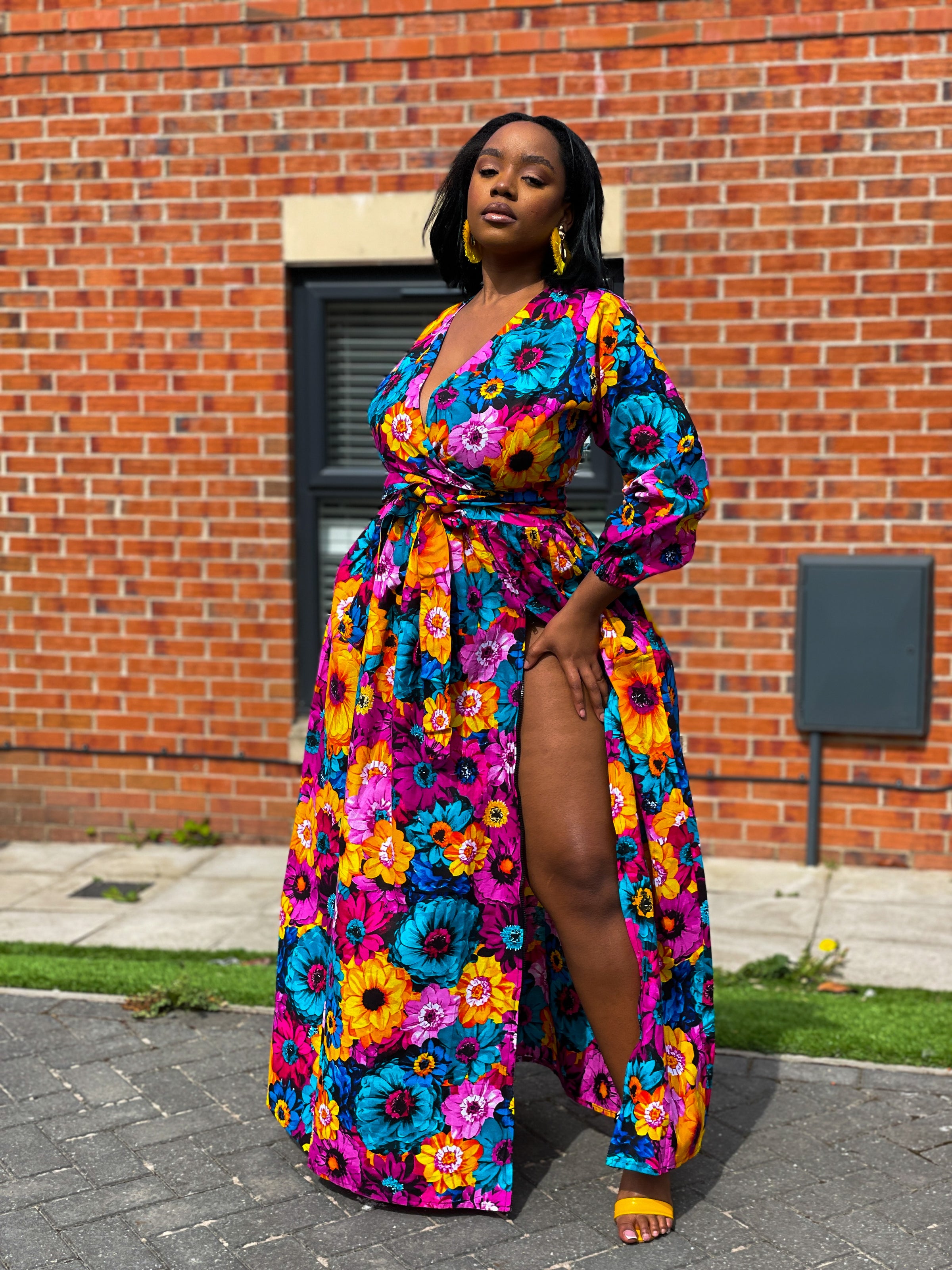 Avita Ankara Maxi Dress | Pink Floral Multicoloured African Print M.A.DKollection Avita Ankara Maxi Dress | Pink Floral Multicoloured African Print M.A.DKollection