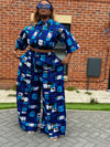 Tosin Ankara High Waisted Trouser | Blue African Print
