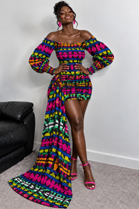 Fikayo Short Mini Dress | MultiColoured African Print