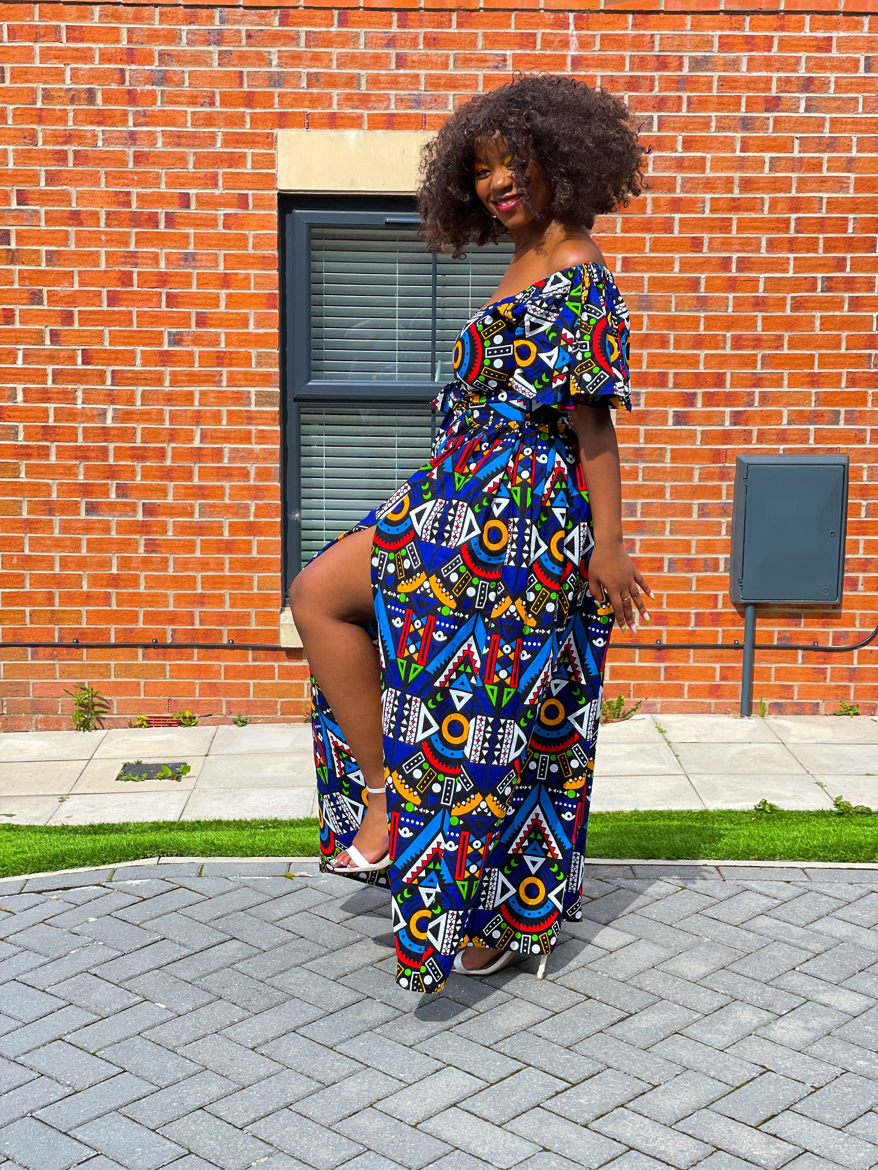 Tribal print maxi dress discount