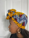 Zainab Yellow and White Ankara Headwrap/Scarf