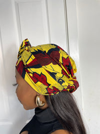 Yellow and Red Ankara Headwrap/Scarf