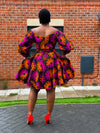 Billie Ankara Midi Dress | Pink and Orange African Print