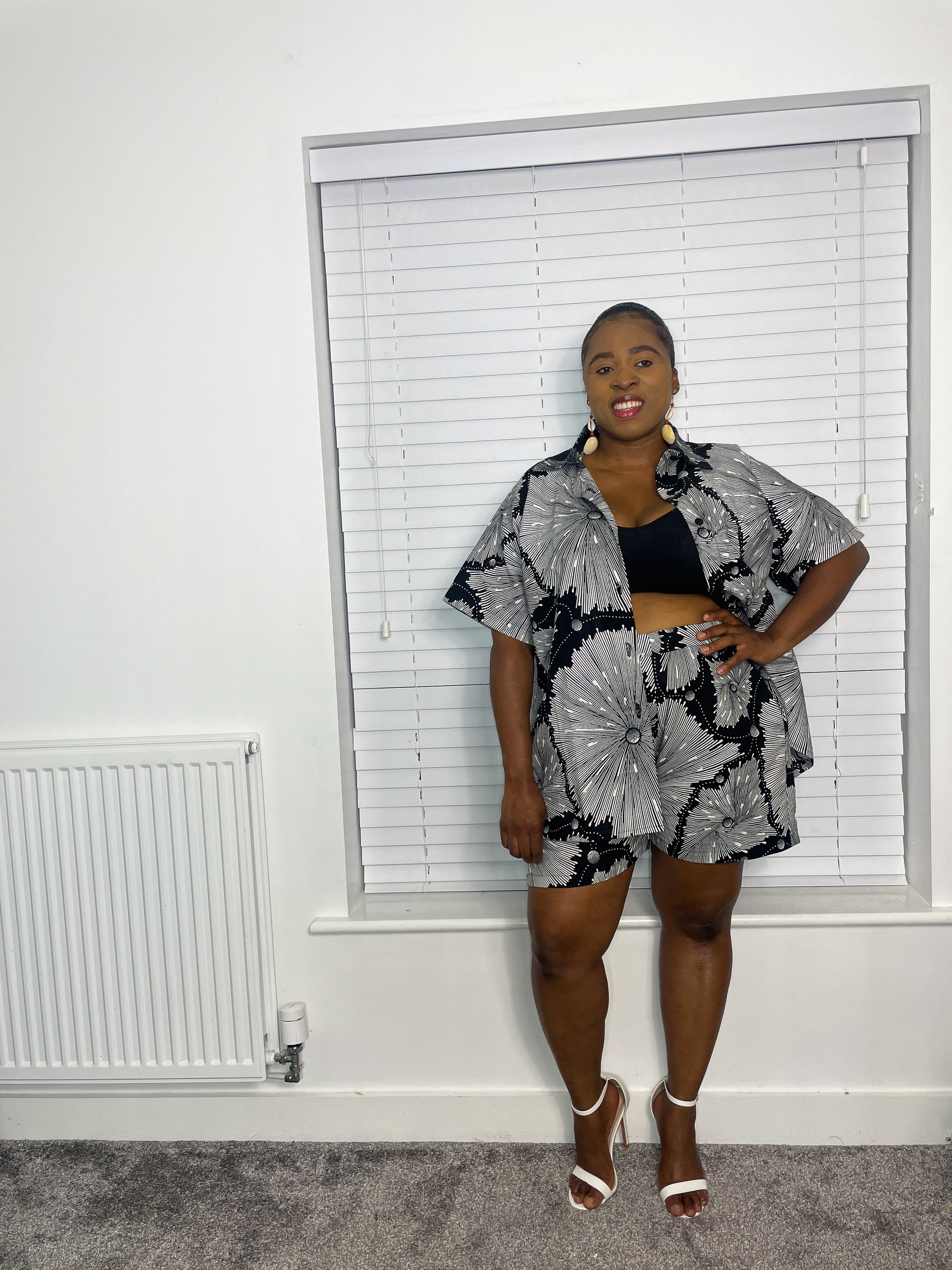Alaba Ankara Shorts | Black And White African Print M.A.DKollection Alaba Ankara Shorts | Black And White African Print M.A.DKollection