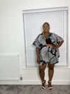 Alaba Ankara Shorts | Black And White African Print