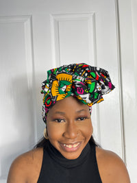 Juliana Yellow and Green Multicolored Ankara Headwrap/Scarf