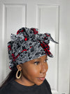 Sandra White and Red Ankara Headwrap/Scarf