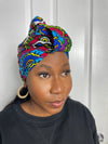 Adiza Blue and Green multicolored Ankara Headwrap/Scarf