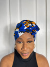 Emilia Blue and Yellow Ankara Headwrap/Scarf