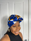 Emilia Blue and Yellow Ankara Headwrap/Scarf