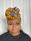Zainab Yellow and White Ankara Headwrap/Scarf