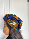 Machie Blue and Orange Ankara Headwrap/Scarf