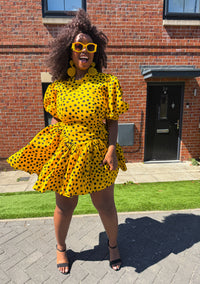 Moyo Mini Dress | Orange Polkda Dot Mini Dress