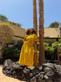 Oneil Ankara Maxi Dress | Yellow African Print