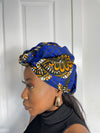 Tamara Blue and Yellow Ankara Headwrap/Scarf