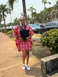 Esan Mini Bubu| Red and White Print