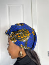 Tamara Blue and Yellow Ankara Headwrap/Scarf