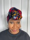 Mfon Blue and Red HeadWrap/Scarf