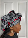 Sandra White and Red Ankara Headwrap/Scarf