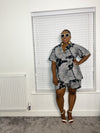 Alaba Ankara Shorts | Black And White African Print