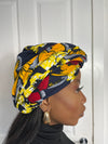 Debby Blue and Yellow Ankara Headwrap/Scarf