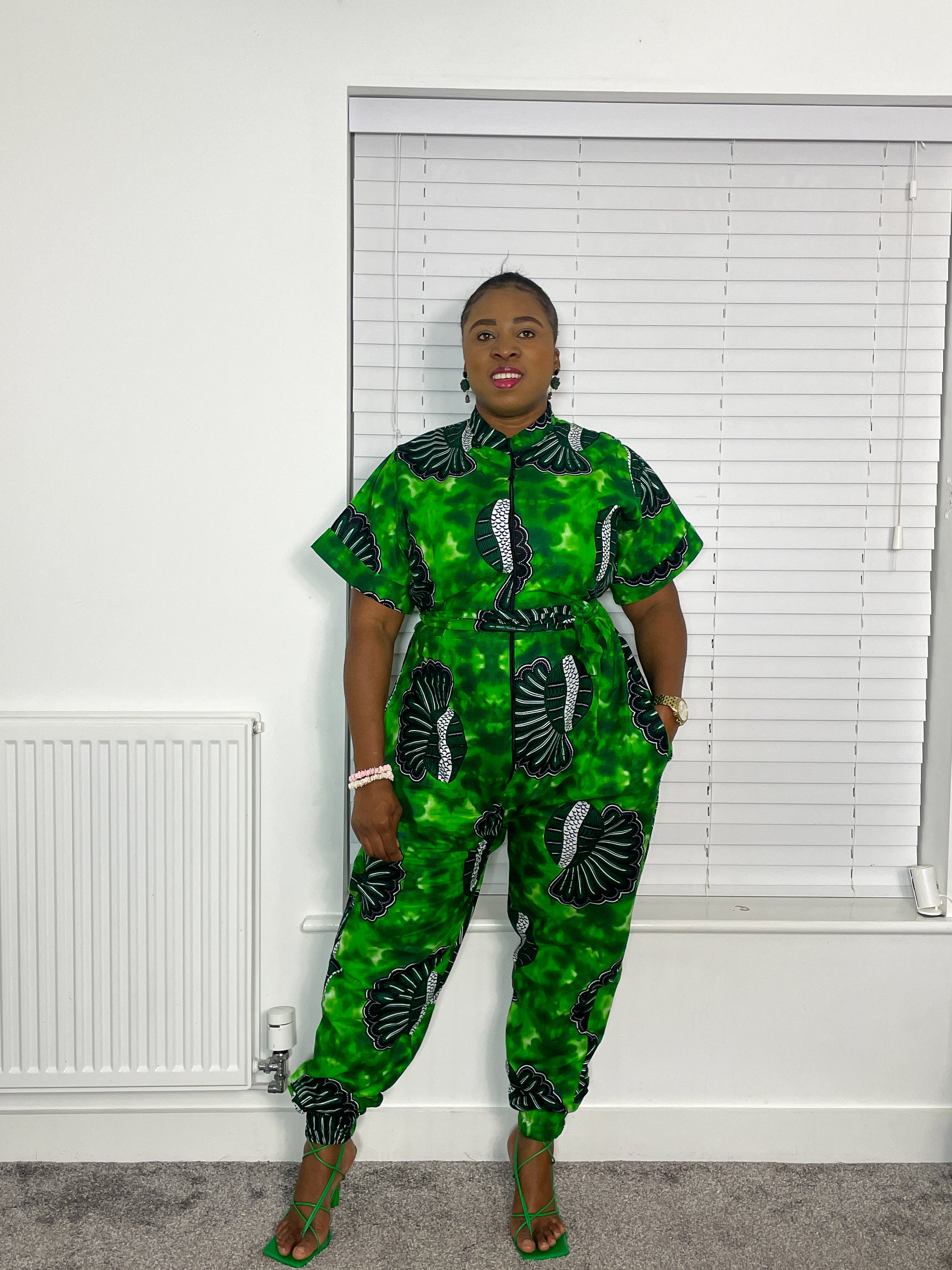 Andrea Green Ankara Jumpsuit – - Main Image