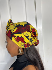 Yellow and Red Ankara Headwrap/Scarf