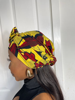 Yellow and Red Headwrap