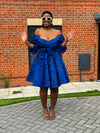Bianca Ankara Midi Dress | Blue African Print