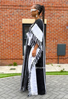 Eniola Asooke Kaftan Bubu| Black and White Pattern