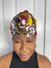 Tara Yellow Red and White Ankara Headwrap/Scarf