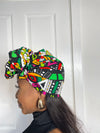 Juliana Yellow and Green Multicolored Ankara Headwrap/Scarf