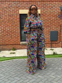 Thalia Ankara High Waisted Trouser | Multicolored African Print