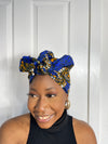 Tamara Blue and Yellow Ankara Headwrap/Scarf