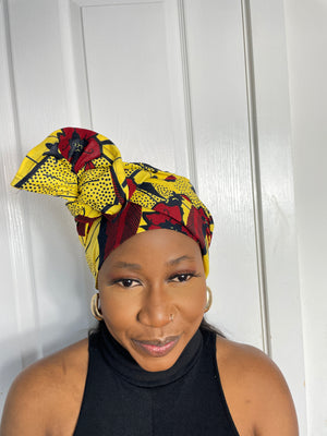 Yellow and Red Headwrap