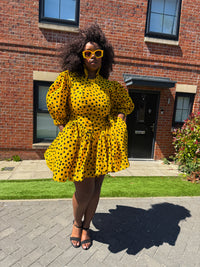 Moyo Mini Dress | Orange Polkda Dot Mini Dress